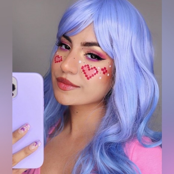 Uniwigs Juvia Blue Ombre Wavy w/ Bangs Synthetic Wig - Picture 5 of 5